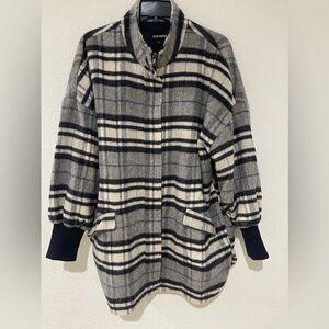 Steve Madden Plaid Times Shacket Jacket Sz L NWOT